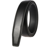 3.1cm Men's Leather Belt without Buckle  for Automatic Buckle Cow Genuine Leather Belt No Buckle Body Mart Lion Black 105CM 