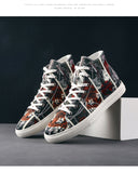 Design Graffiti Printed High top Board Sneakers Men's Superstar Hip-hop Skateboard Shoes Sports Mart Lion   