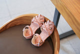  Kids Sandals Girls Children Summer Shoes Hot Cut-outs Princess Sweet Soft Leather With Bowtie Bow Mart Lion - Mart Lion