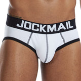 Men's Underwear Briefs Jockstrap Pouch Cuecas Cotton Stripe Panties Thongs Underpants Mart Lion JM339WHITE M(27-30 inches) 