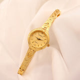 Gold Placer Vintage Ladies Gold Watch Vintage Waterproof Exquisite INS Style Movement Mart Lion   
