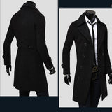 Trench Coat Men Autumn Jacket Self-Cultivation Solid Color Double-Breasted Jacket Mart Lion   