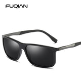 Designer TR90 Square Polarized Men's Sunglasses Ultra Light Vintage Driving Eyewear Mart Lion Bright Black  