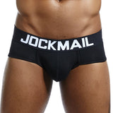 Men's Underwear Briefs Jockstrap Pouch Cuecas Cotton Stripe Panties Thongs Underpants Mart Lion JM303BLACK L(30-32inches) 
