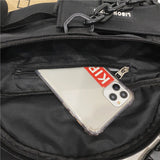 Men's Chest Bag Crossbody Bag Travel Large Capacity Messenger Bags Nylon Black Waist Pack Unisex Hip Belt Purse Mart Lion   