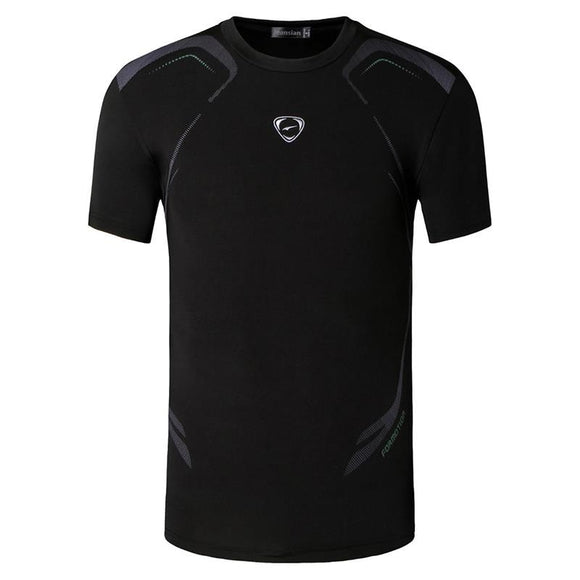  jeansian Men's Sport T-Shirt Tops Gym Fitness Running Workout Football Short Sleeve Dry Fit Black Mart Lion - Mart Lion