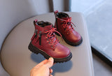 Rubber Boots for Children Boys Tide Autumn Winter Warm Cotton Ankle Kindergarten Girls Kids Double Zip Mart Lion   