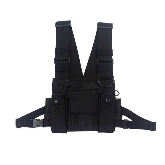 adjustable Black Vest Hip Hop Streetwear Functional Tactical Harness Chest Rig Kanye West Waist Pack Chest Bag Fashion Nylon C3 Mart Lion   