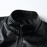 Autumn Winter Warm Leather Jacket Men's Stand Collar Coat Leather Motorcycle Jackets Zipper Coat