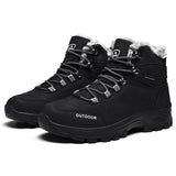 Winter With Fur Warm Hiking Men's Shoes Outdoor Sports Hunting Boots Waterproof Non slip Tactical Boots zapatos de hombre Mart Lion Black 6028 39 