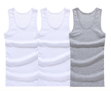 3pcs/lot Cotton Men's Underwear Sleeveless Tank Top Solid Muscle Vest Undershirts O-neck Gymclothing T-shirt vest Mart Lion 2bai1hui L 