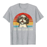 Men's Shih Tzu Dad Ever Funny Shih Tzu Dad Gift Dog Lover T-Shirt Tees Classic Camisas Hombre Cotton 3D Printed Mart Lion Heather Grey XS 