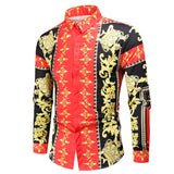 Baroque 3D Print Floral Shirts Men's Long Sleeve Luxury Designer Butterfly Ladybug Chemise Tops Vintage Mart Lion DC570 M 