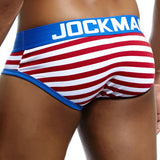 Men's Underwear Briefs Jockstrap Pouch Cuecas Cotton Stripe Panties Thongs Underpants Mart Lion   