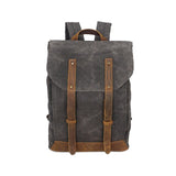 Men's Vintage backpack oli leather Waxed canvas shoulder trend leisure waterproof women bag 14 inch laptop backpack travel Mart Lion gray  