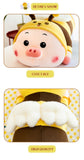 Bee Dressing Pig Plush Toy Bee Suit Piggy Stuffed Cartoon Animals Hug Throw Pillow Big Eyes Pig Doll Cuddly Plushies for Kid Mart Lion   