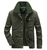 Winter jacket Men's Warm Corduroy Jackets Coats outwear Windbreaker Fleece cotton Outwear Multi-pocket clothing Mart Lion Military M 