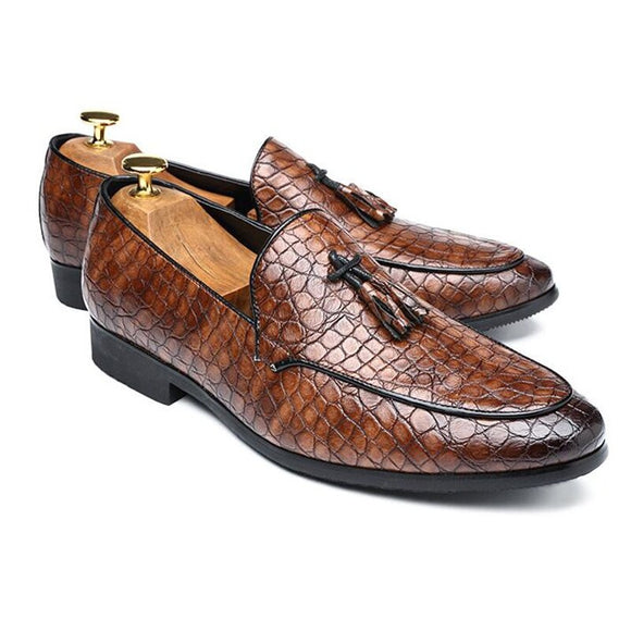 Men's Crocodile classic Moccasins Leather Casual snakeskin grain Loafers Outdoor Driving Flats Shoes Mart Lion   