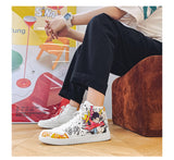Men's Cartoon Shoes Breathable Training Canvas Shoes Casual Vulcanized High-top Anime Sneakers Flat Skateboard Mart Lion   