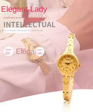 Gold Placer Vintage Ladies Gold Watch Vintage Waterproof Exquisite INS Style Movement Mart Lion   