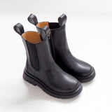 Girls Boots Casual Autumn Winter PU Leather School Boy Shoes In Snow Mart Lion black 26 