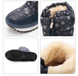 Women Snow Boots Keep Warm Shoes Plush Waterproof Non-slip Boots Female Mid-Calf Winter Easy Wear Zipper Mujer Mart Lion   