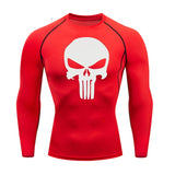 MMA Compression Sport suit Men's thermal underwear sets 1-3 piece Tracksuit Jogging suits Quick dry Winter Fitness Base layer Mart Lion Red T-shirt L 