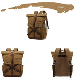 Waterproof vintage Waxed Canvas Backpack Men's Backpacks Leisure Rucksack Travel School Bags Laptop Bagpack shoulder bookbags Mart Lion   