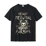 Heavy Meowtal Cat Metal Music Gift Idea Funny Pet Owner T-Shirt Latest Printed Tops Shirt Cotton Boys Geek Mart Lion   