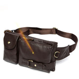 Genuine Leather Waist Packs Men's Waist Bags Fanny Pack Belt Bag Phone Bags Travel Small Waist Bag Leather Mart Lion 9080-coffee-laser China 