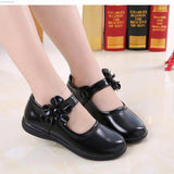 Girls Leather Shoes for Children Wedding Dress Princess School Kids Summer Bow-knot Black Student Sandals Korean Mart Lion   