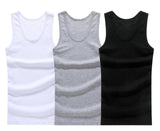 3pcs/lot Cotton Men's Underwear Sleeveless Tank Top Solid Muscle Vest Undershirts O-neck Gymclothing T-shirt vest Mart Lion 3se L 