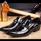 Summer Men Youth Office Elegant Pointed toe Leather shoes British formal Wedding Mart Lion black plush 1 36 