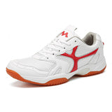 Unisex Sport Badminton Shoes Professional White Tennis Men's Mesh Breathable Outdoor Mart Lion white redA504 36 