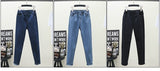  Stretch Skinny Jeans Clothes Women Mom Denim Pants High Waist Elastic Band Slim Pencil Pants Light Blue Black Mart Lion - Mart Lion