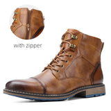 Men Boots Ankle Boots Leather Mart Lion Brown 604 39 
