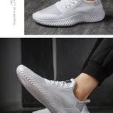 Men's Walking Shoes Breathable White Casual Sneakers Lace-up Lightweight Tennis Shoes Mart Lion   