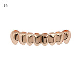 Hip Hop Gold Teeth Grillz Set Top Bottom Tooth Grills Dental Mouth Punk Teeth Caps Cosplay Party Rapper Jewelry Hot MartLion bottom 3  
