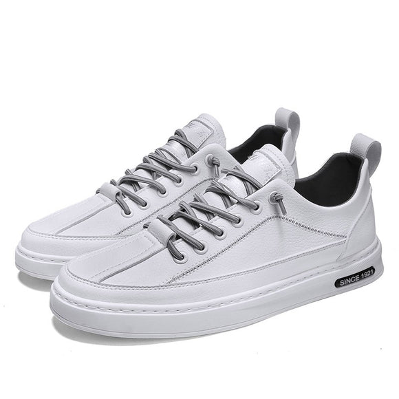 Men's Korean Walking Shoes Student Off White Casual Breathable Lightweight Non Slip Mart Lion White 39 