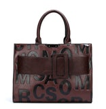 PU Leather Handbags Ladies Shoulder Messenger Tote Designer Women Mart Lion Coffee 32cm x 14cm x 23cm 
