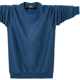 Autumn T-Shirt Men's Cotton T Shirt Full Sleeve Solid Color T-shirts Tops Tees O-neck Long Shirt Mart Lion Blue M 