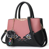 Embroidered Messenger Bags Women Leather Handbags Bags Sac a Main Ladies Hand Bag Female Mart Lion pink 3  