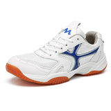Unisex Sport Badminton Shoes Professional White Tennis Men's Mesh Breathable Outdoor Mart Lion white blue A504 36 