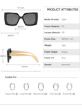 Square Sunglasses Women Oversized Flower Frame Vintage Glasses Men's Shades Retro Gradient Colors UV400 NX Mart Lion   