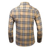 Men's Dress Shirts Long Sleeve Casual Plaid Office Slim Fit Chemise Homme Clothing Vintage Clothes Streetwear