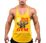 Bodybuilding Stringer Tank Tops Men's Anime funny summer Clothing No Pain No Gain vest Fitness clothing Cotton gym singlets Mart Lion   