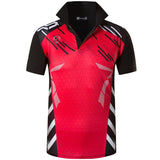 jeansian Men's Sport Tee Polo Shirts Golf Tennis Badminton Dry Fit Short Sleeve Mart Lion LSL293-Red US S 