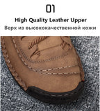Autumn and Winter Men's Leather Shoes Casual Loafers  Handmade Sapato Plus Cashmere Upgrade Moccasin Mart Lion   