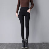 Jeans for Women High Waist Stretch Slim Skinny Casual Korean Version Retro Female Pencil Denim Trousers Mart Lion black 26 