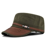 Cotton Women Military Hats Men's Cap Flat Top Adjustable Military Cap Baseball Caps  Adult Dad Hat Mart Lion Army Green  